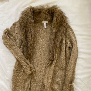 Faux fur cardigan